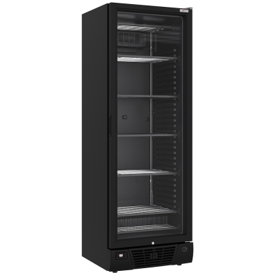 Vitrine ventilée négative vitrée 382 litres - 5 niveaux fixes - NOIRE WR-39CS-BN